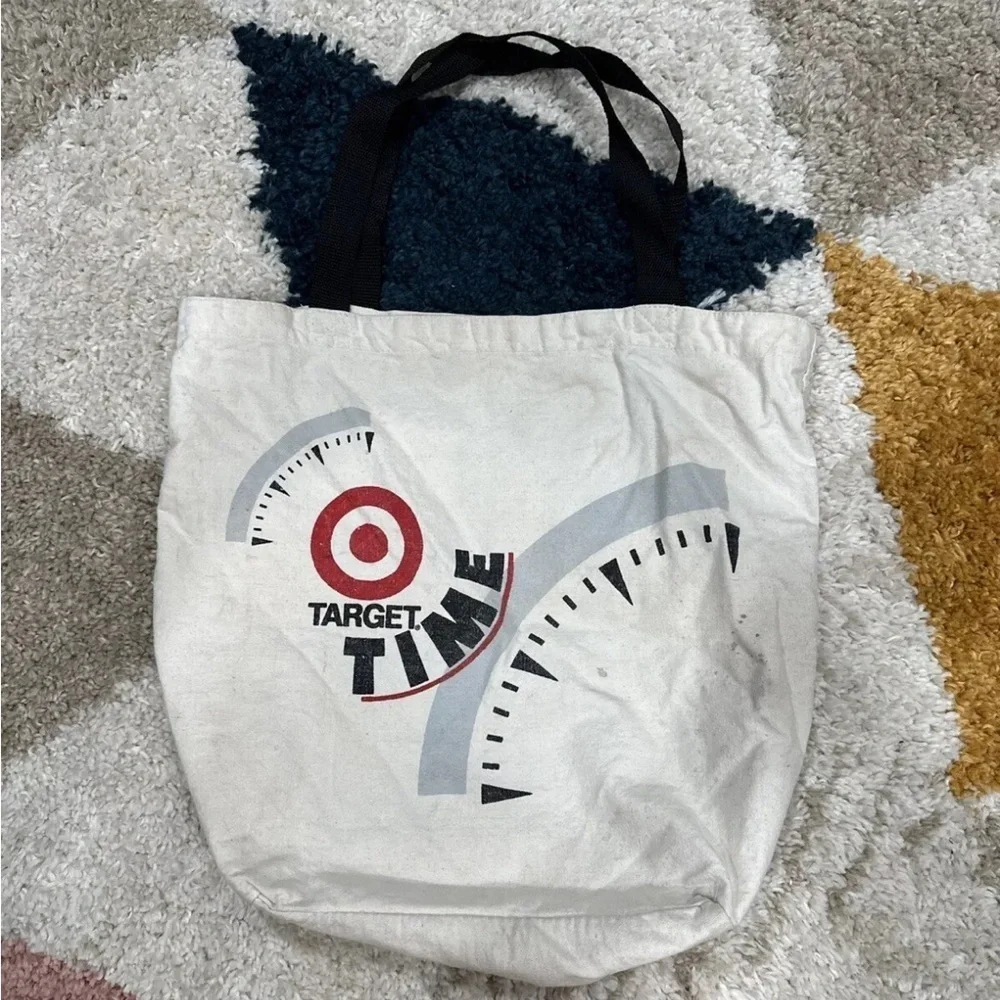 Vintage “it’s Target Time” target canvas tote bag